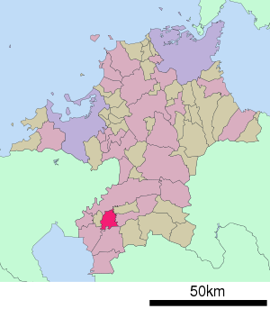 Lage Chikugos in der Präfektur