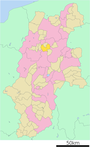 Lage Chikuhokus in der Präfektur