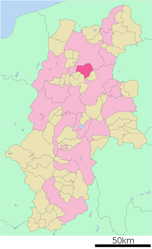 Lage Chikumas in der Präfektur