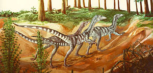 Chindesaurus in einer künstlerischen Lebendrekonstruktion