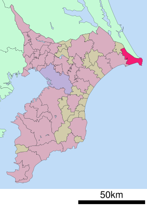 Lage Chōshis in der Präfektur