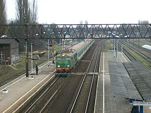 Einfahrender Zug in Choszczno (Arnswalde)