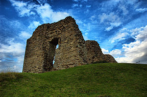 Die Ruine des Keeps von Christchurch Castle