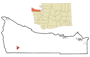 Clallam County Washington Incorporated and Unincorporated areas Forks Highlighted.svg