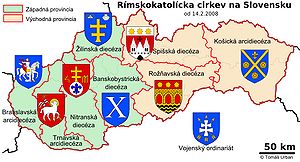 Karte Erzbistum Bratislava