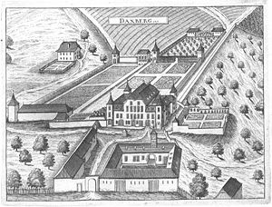 Schloss Dachsberg um 1674, Stich von G.M.Vischer