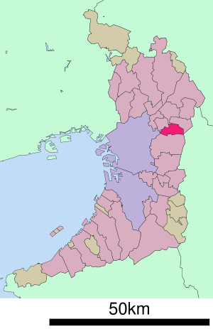 Lage Daitōs in der Präfektur