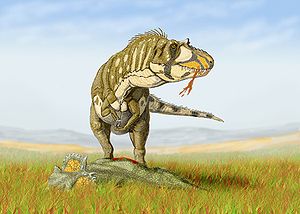 Lebensbild von Daspletosaurus torosus aus der späten Oberkreide von Nordamerika