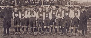 Gustav Hensel mit der deutsche Fußballnationalmannschaft, 1908