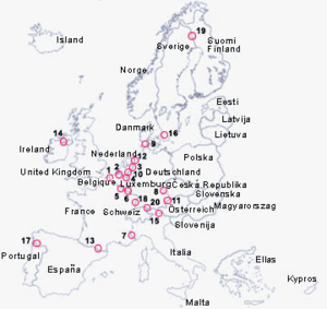 Karte der EURES-Grenzregionen