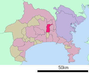 Lage Ebinas in der Präfektur