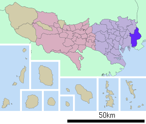 Lage Edogawas in der Präfektur