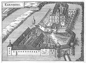 Schloss Eggenberg um 1674, Stich von G.M.Vischer
