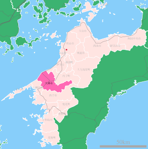 Lage Ōzus in der Präfektur