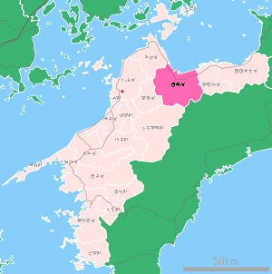 Lage Saijōs in der Präfektur