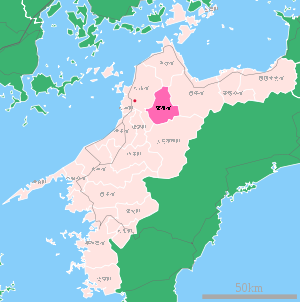 Lage Tōons in der Präfektur
