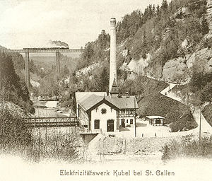 Das Kraftwerk auf einer Postkarte von 1903