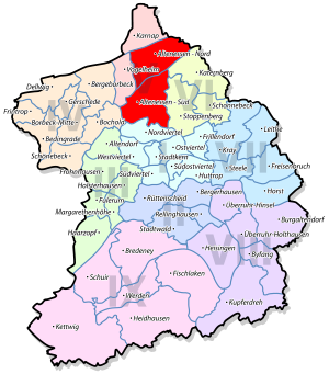 Lage von Altenessen im Stadtbezirk V Altenessen/Karnap/Vogelheim