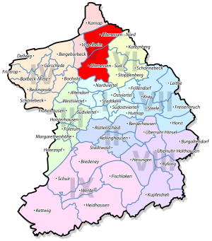Lage von Altenessen im Stadtbezirk V Altenessen/Karnap/Vogelheim