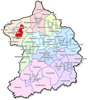 Lage von Borbeck-Mitte im Essener Stadtbezirk IV Borbeck