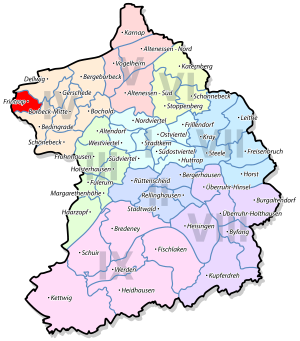 Lage von Frintrop im Stadtbezirk IV Borbeck