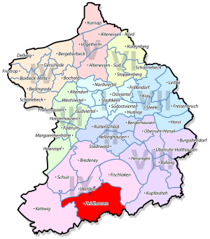 Lage von Heidhausen im Stadtbezirk IX Werden/Kettwig/Bredeney