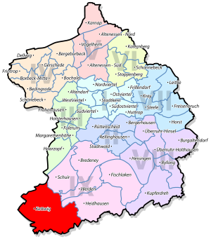 Lage von Kettwig im Stadtbezirk IX Werden/Kettwig/Bredeney