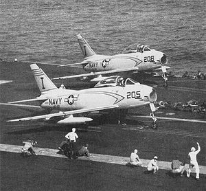 FJ-3 der VF-21 auf der &amp;amp;quot;USS Forrestal&amp;amp;quot; 1956