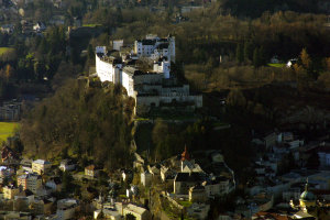 Blick vom Gaisberg auf die Festung Hohensalzburg