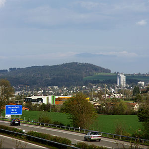 Der Blick zum Stählibuck vom Westen der Stadt Frauenfeld