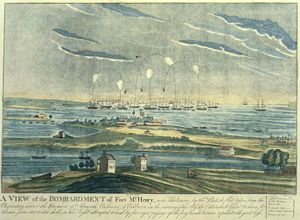 Die Bombardierung von Fort McHenry.
