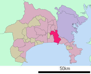 Lage Fujisawas in der Präfektur