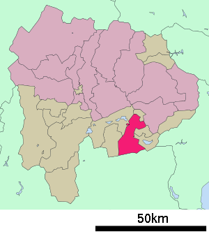 Lage Fujiyoshidas in der Präfektur