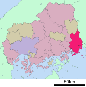 Lage Fukuyamas in der Präfektur