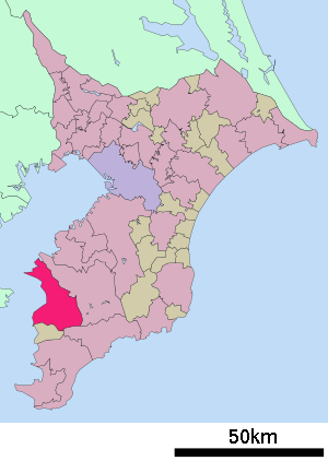 Lage Futtsus in der Präfektur