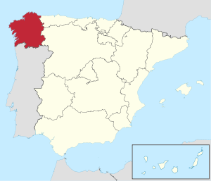 Lage Galiciens in Spanien