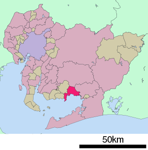 Lage Gamagōris in der Präfektur
