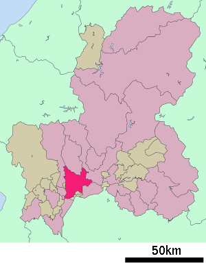Lage Gifus in der Präfektur