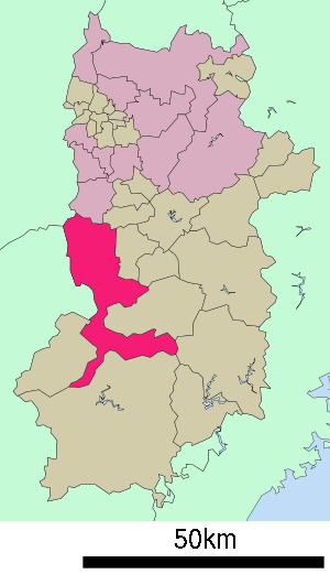 Lage Gojōs in der Präfektur
