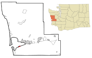 Grays Harbor County Washington Incorporated and Unincorporated areas Markham Highlighted.svg