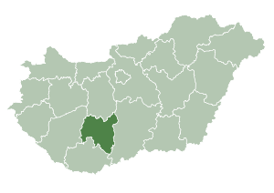 Lage des Komitats Komitat Tolna  in Ungarn (anklickbare Karte)
