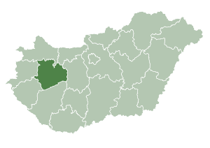 Lage des Komitats Komitat Veszprém  in Ungarn (anklickbare Karte)