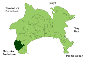 Lage Hakones in der Präfektur