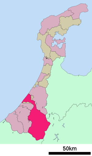 Lage Hakusans in der Präfektur