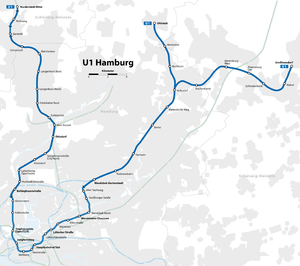Strecke der U-Bahnlinie 1 (Hamburg)