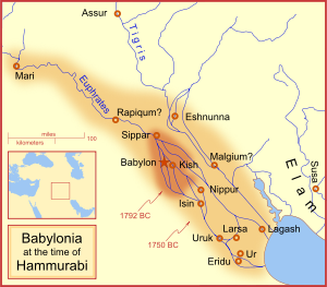Karte Babyloniens mit Eschnunna