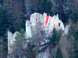 Detail der Ruine der Burg