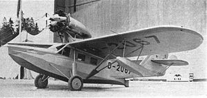 HE 57 „Heron“, ausgestellt auf der Stockholm International Aero Show 1931.