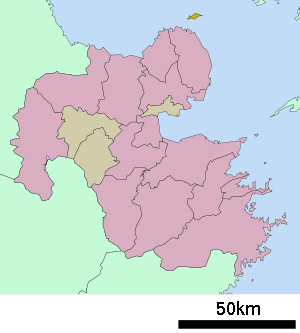 Lage Himeshimas in der Präfektur