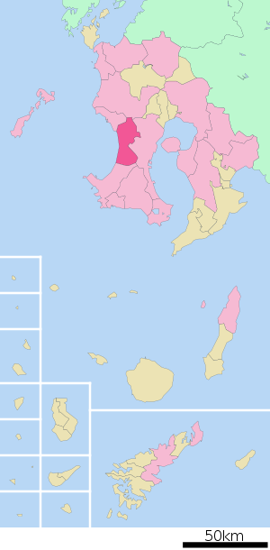 Lage Hiokis in der Präfektur